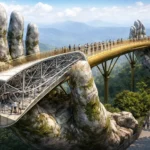 The Engineering Genius Behind Vietnam’s Famous Hand-Held Golden Bridge Structure