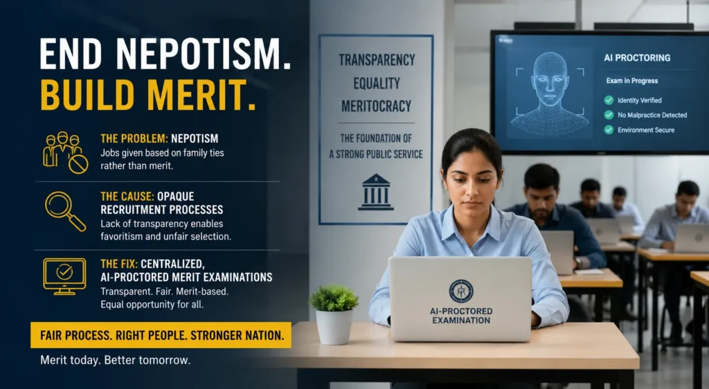 Ending Nepotism in Public Jobs: How AI-Proctored Merit Exams Can Ensure Fair Hiring